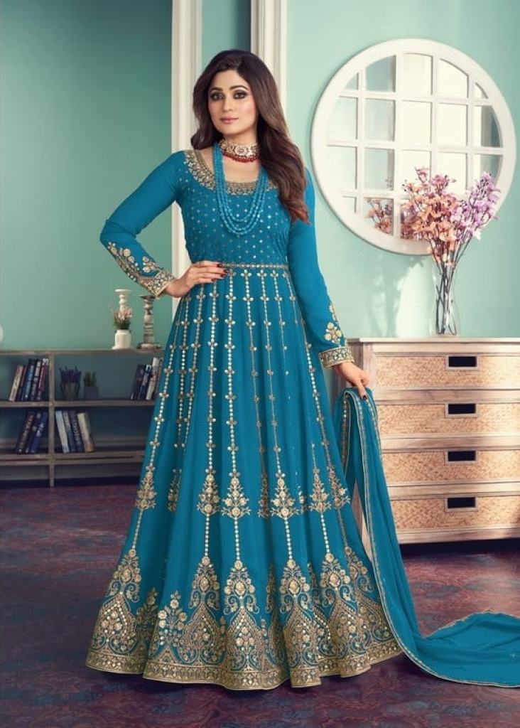 Blue designer anarkali – YoshnasByEla