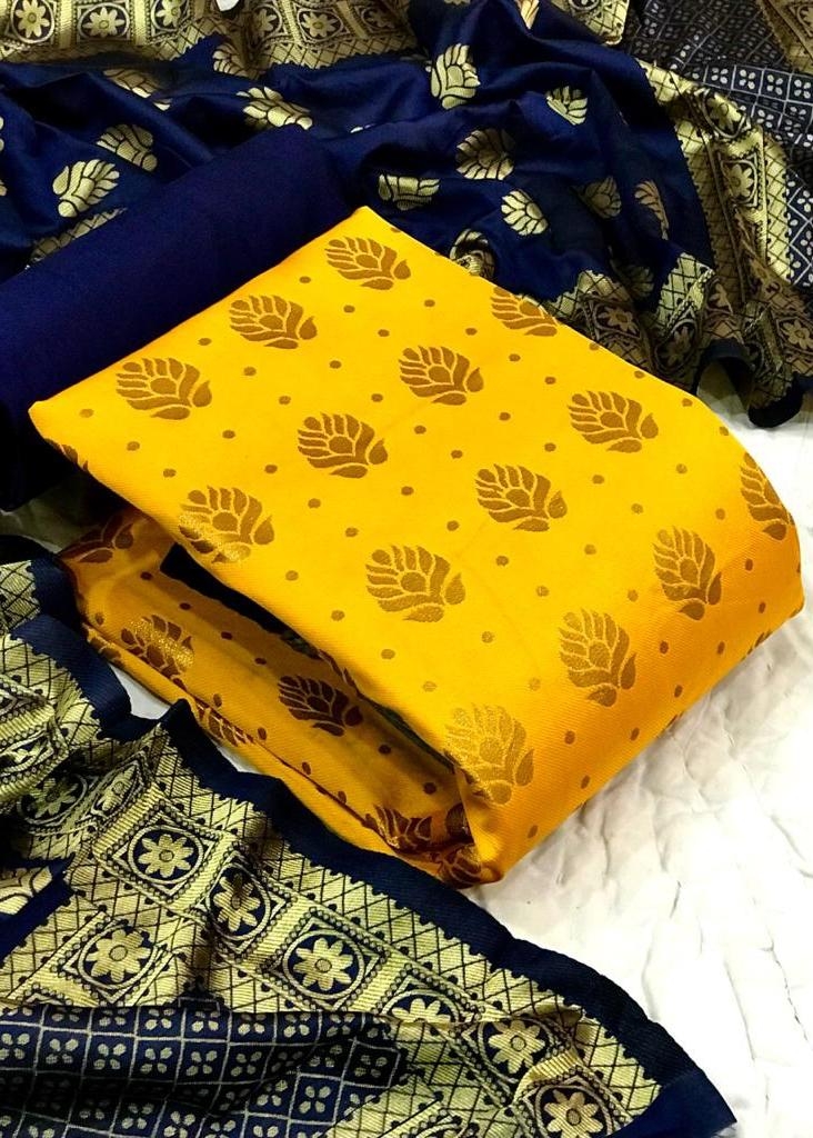 Ganga fashion Keya 1232 Wool pashmina Yellow colour Winter wear dress  material collection at wholesale rate