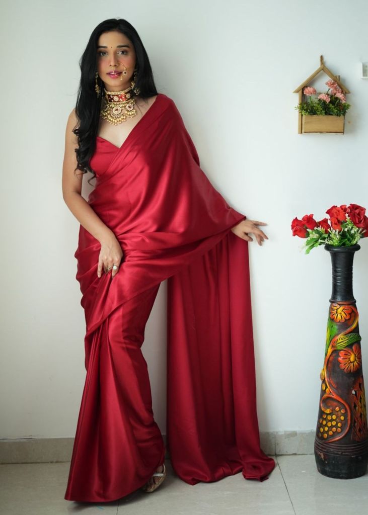 Red Designer Party Wear Saree for Ladies at Rs.2329/Piece in surat offer by  PN Textiles