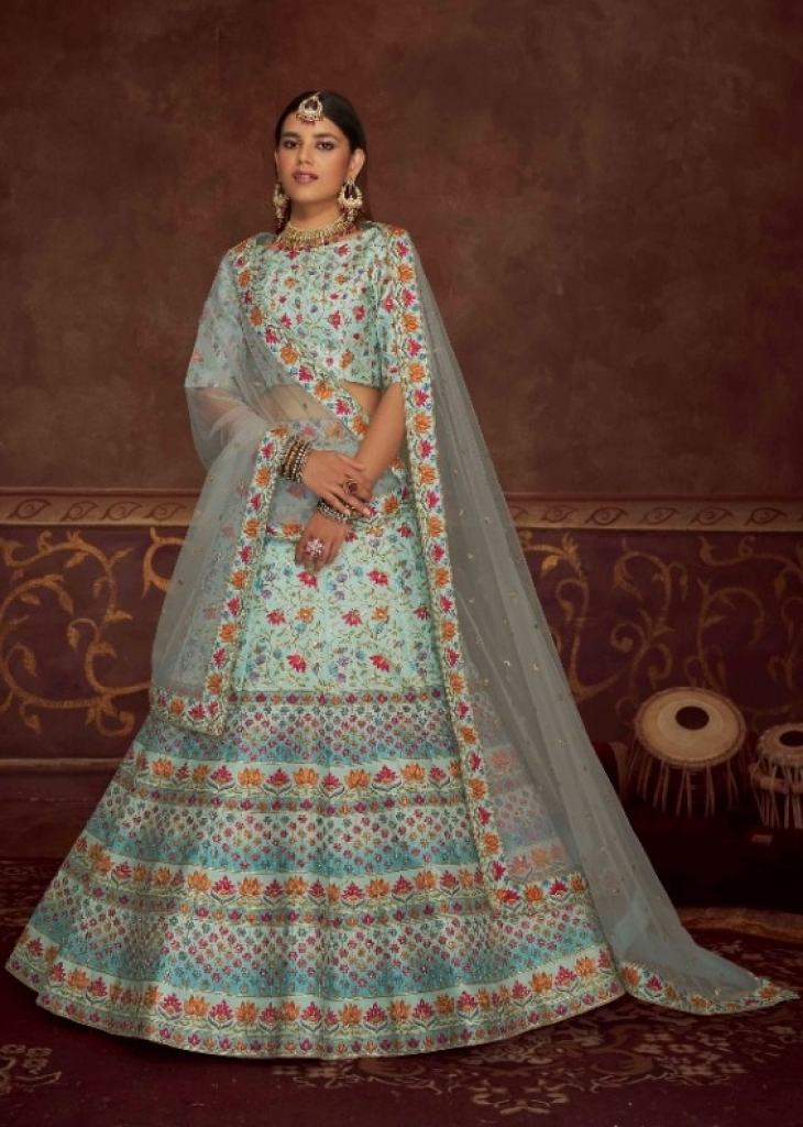 Buy Shri Sneh Designer Women Turquoise Net Semi-Stitched Lehenga &  Unstitched Blouse with Dupatta Online at Best Prices in India - JioMart.