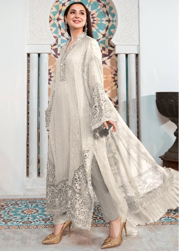 Pakistani Dress Sharara white - Pakistani Suits - SareesWala.com