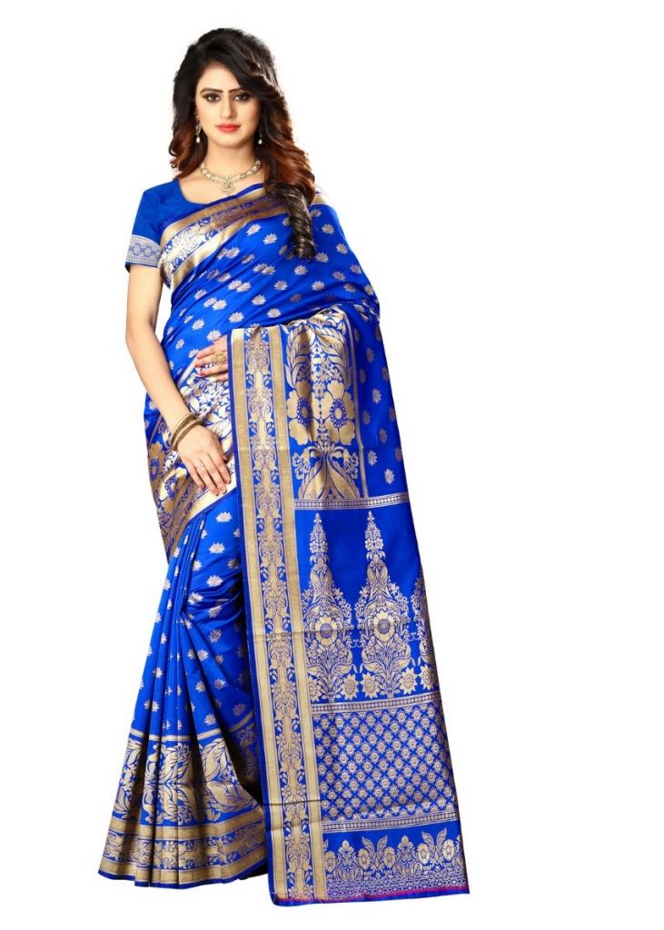 Banarasi Semi Silk Saree With Jaal Zari & Meena Weaving & Contrast Bor –  Banarasikargha