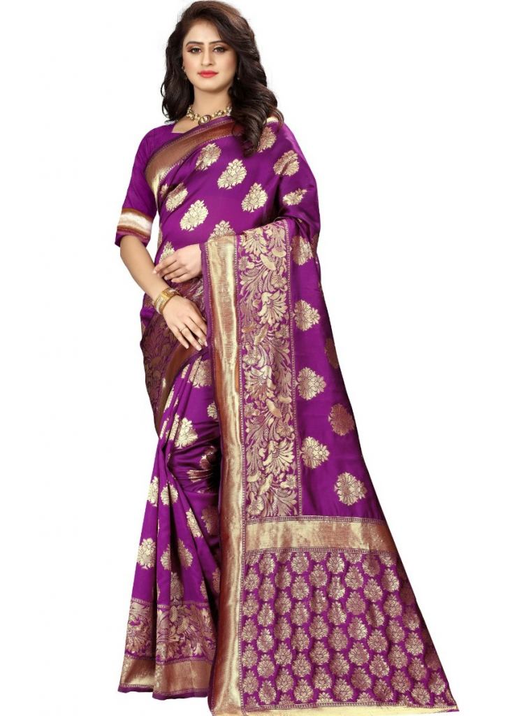Banarasi Silk Woven Saree In Rani Pink Colour - SR1357050