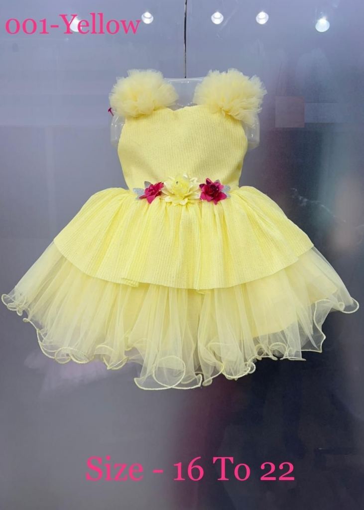 Fancy Yellow Color Multi Work Ruffle Style Gown | Gowns for girls, Ruffles  fashion, Kids gown