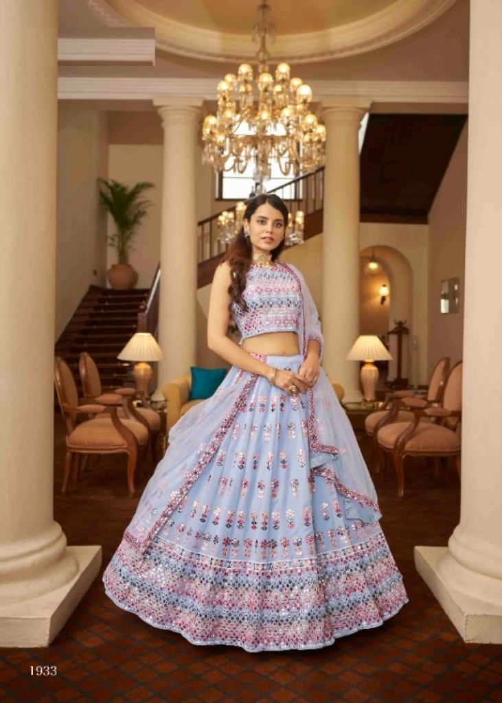 Blue Color Nylon Satin Designer Wear Women Lehenga Choli | Heenastyle