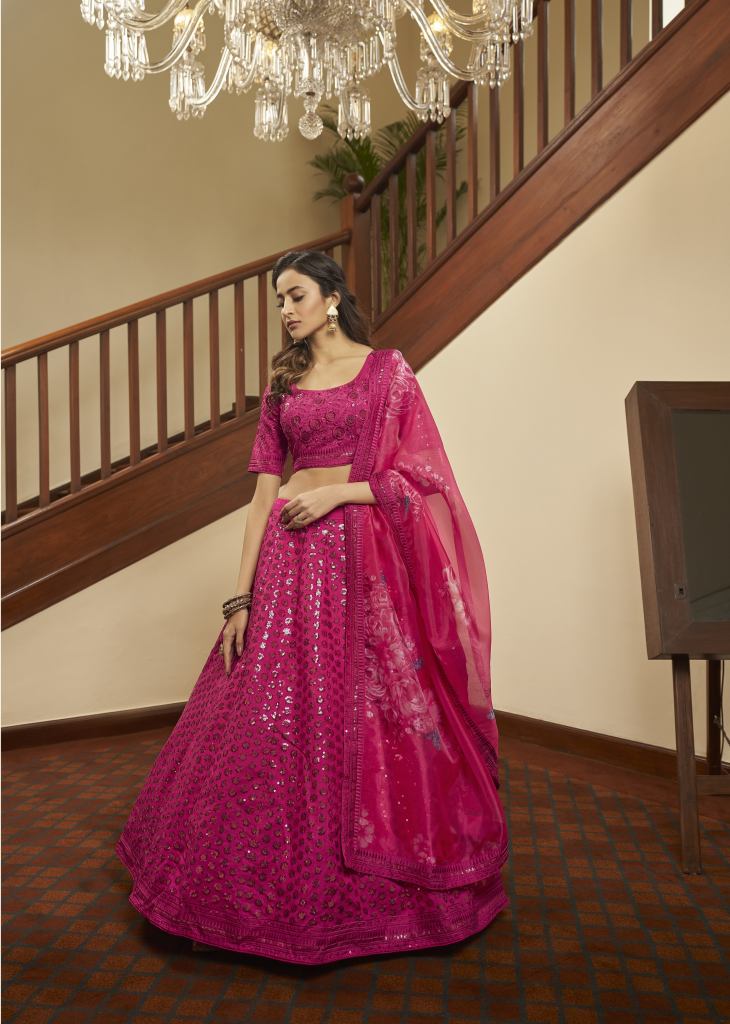 Bridesmaid Vol. 16 Bridal Gota Patti With Thread Embroidered Semi Stitched  Designer Lehenga manufacture in india