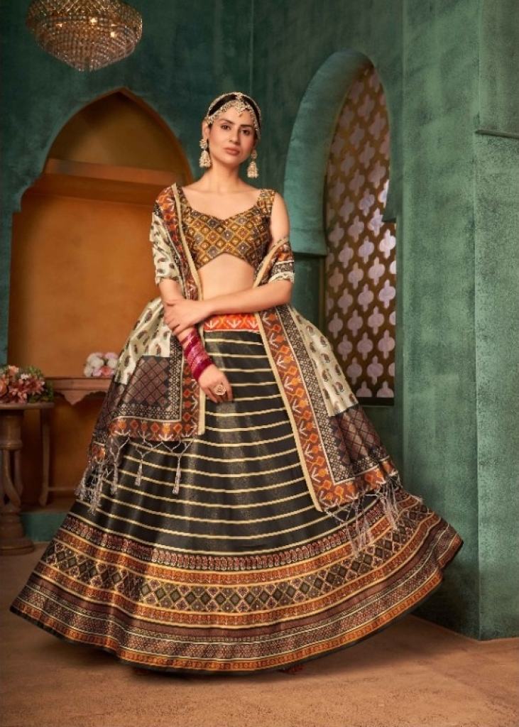 Kanchipuram silk Lehenga designs by Angalakruthi Bangalore | Half saree  lehenga, Half saree designs, Half saree