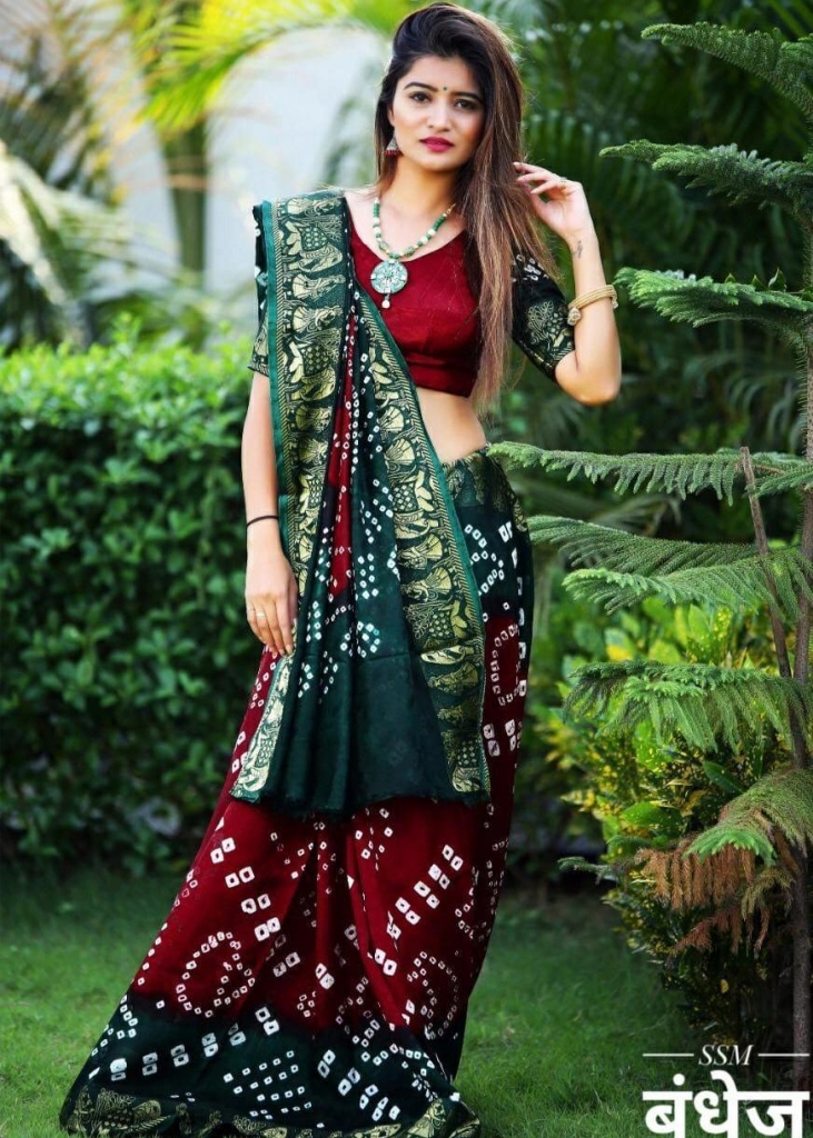 Buy Red Zari Work Raw Silk Saree - Koskii