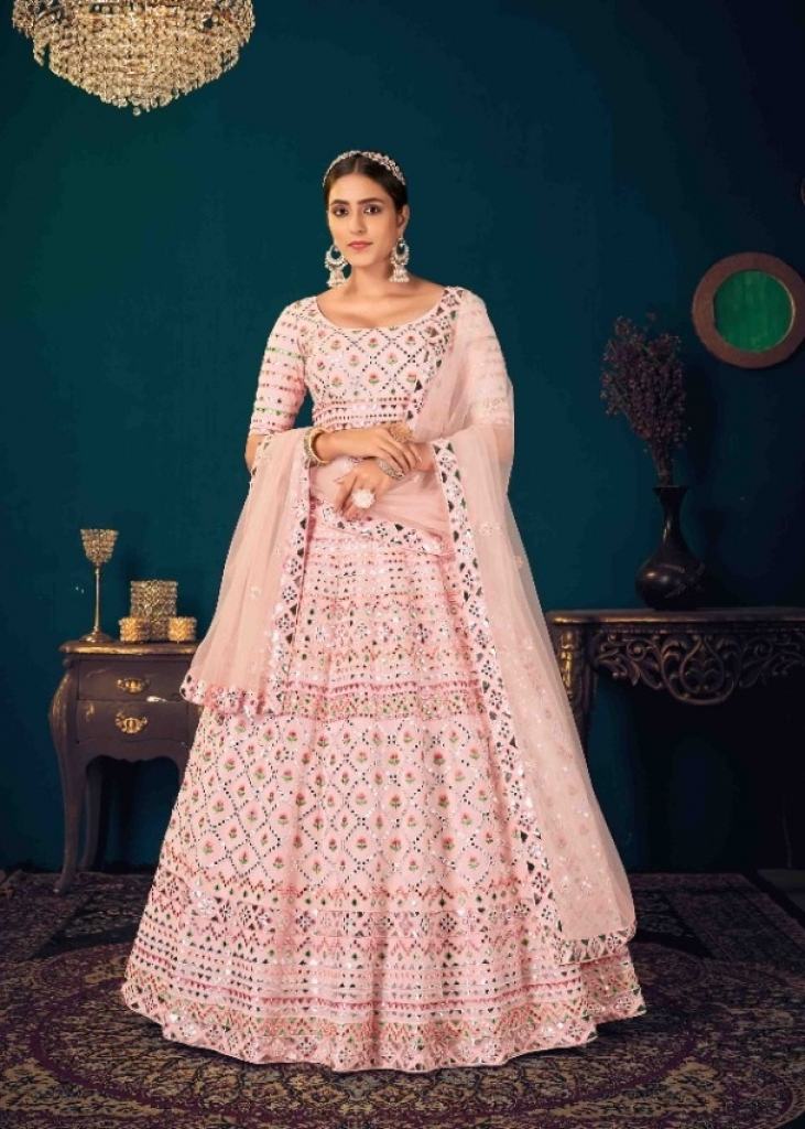 Net Wedding Wear Cream Color Semi-Stitched Embroidery Lehenga Choli at Rs  2499 in Surat