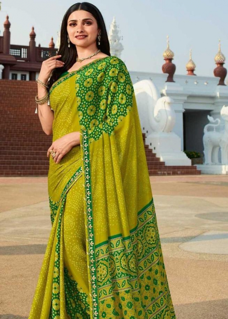 Black Fine Chiffon Bandhani Saree – TrendOye