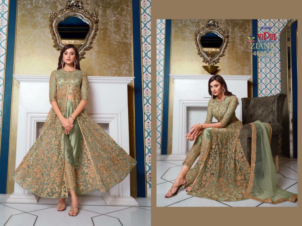 Vipul Fashion Ziana DN 4626 Heavy Butterfly Net Anarkali Salwar Suit Catalog