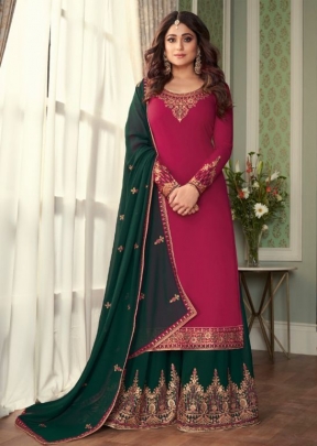 AASHIRWAD CRYSTAL REAL GEORGETTE SALWAR SUIT DN 8429 DARK PINK