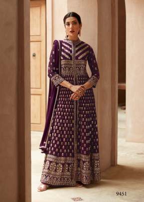 Aashirwad Creation Ananya Heavy Faux Georgette With Sequence Embroidery Work Anarkali Suit Wine Color DN 9451