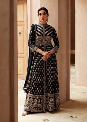 Aashirwad Creation Ananya Heavy Faux Georgette With Sequence Embroidery Work Anarkali Suit Black Color DN 9454