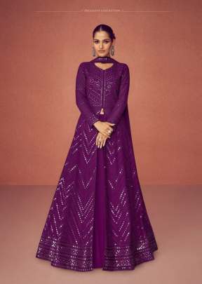 Aashirwad Creation Gulkand Season Real Georgette With Embroidered Anarkali Suit Rani Color DN 9362