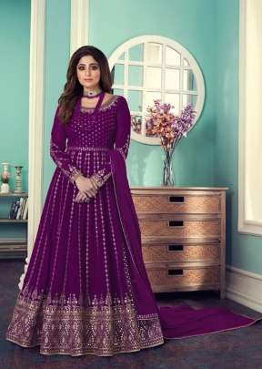 Aashirwad Creation Gulnar Faux Georgette Anarkali Suit Rani Color DN 8544