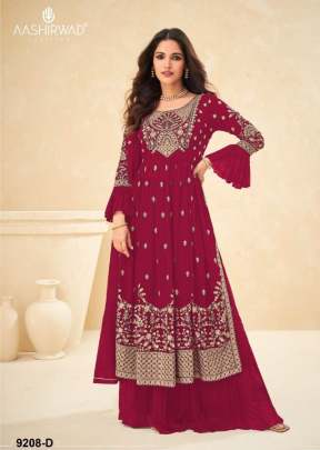 Aashirwad Creation Limelight Heavy Faux Georgette With Embroidery Work Palazzo Suit Dark Pink Color DN 9208