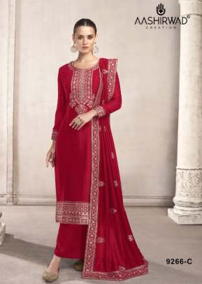 Aashirwad Creation Siya Heavy Dola Silk With Embroidery Work Designer Suit Pink Color DN 9266