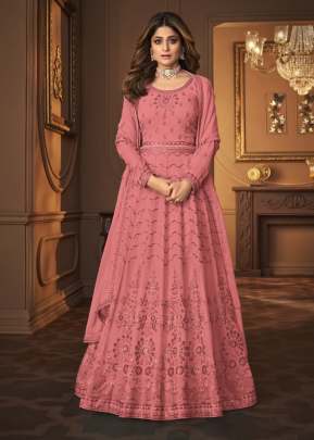 Aashirwad Creation Vintage Heavy Faux Georgette Anarkali Suit Dark Pink Color DN 8683