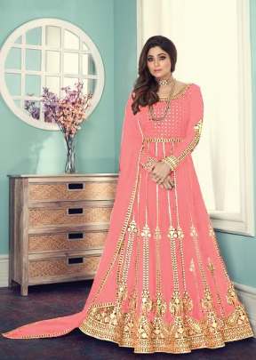 Aashirwad Gulnar Fancy Faux Georgette With Embroidered Anarkali Suit Gajri Color DN 8543