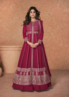 Aashirwad Jannat Heavy Real Georgette With Fancy Embroidered Anarkali Suits Pink Color DN 9235