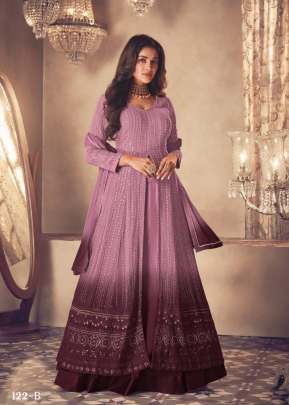 Aashirwad Sayuri Heavy Faux Georgette Embroidery With Sequence Work Anarkali Suit Pink Color DN 122