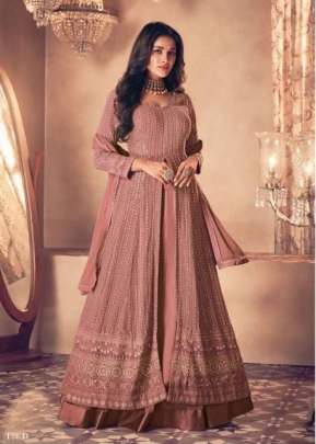 Aashirwad Sayuri Noor Embroidery Work Anarkali Pink Color DN 122