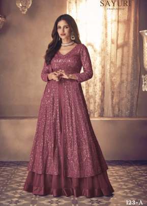 Aashirwad Sayuri Noor Heavy Faux Georgette Anarkali Gown Light Pink Color DN 123