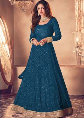 Aashirwad Sayuri Noor Real Georgette Gown Rama Color DN 121