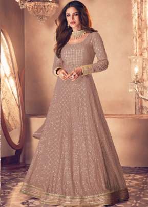 Aashirwad Sayuri Noor Real Georgette Gown Chiku Color DN 121