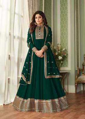 Aashirwad Vihana Foux Georgette Fancy Anarkali Gown Green Color DN 8628