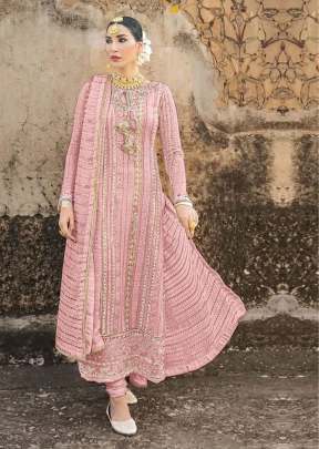 Alkaram Heavy Georgette With Embroidered Pakistani Suit Pink Color DN 423