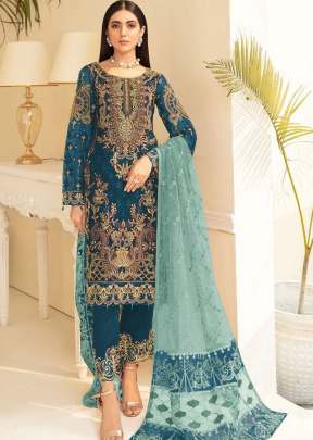 Alkaram Heavy Georgette With Embroidery With Sequence Work Pakistani Suit Rama Color DN 90022