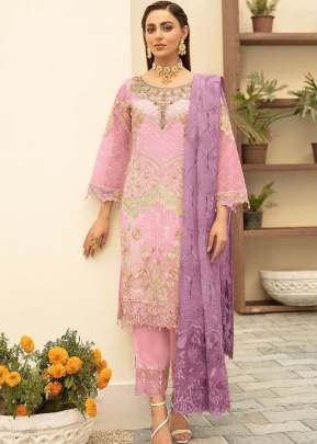 Alkaram Heavy Georgette With Embroidery Sequence Work Pakistani Suit Pink Color DN 90026 B