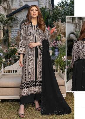 Alkaram Heavy Georgette With Heavy Embroidery Sequence Work Pakistani Suit Black Color DN 14786