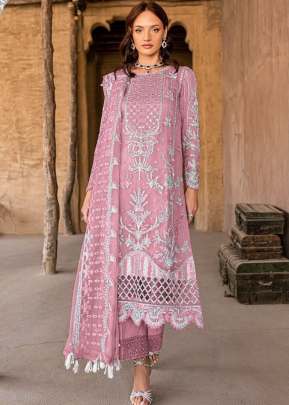 Alkaram Heavy Organza With Heavy Embroidery With Sequence Work Pakistani Suit Pink Color DN 1525