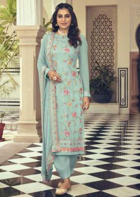 Ashpreet Heavy Faux Georgette With Embroidery Work Designer Suit Matte Jade Green Color DN 1463 A