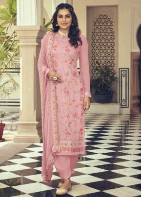 Ashpreet Heavy Faux Georgette With Embroidery Work Designer Suit Pink Color DN 1463 E