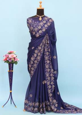  Beautiful Trending Heavy Rangoli Silk Fancy  Bollywood Saree Blue Color