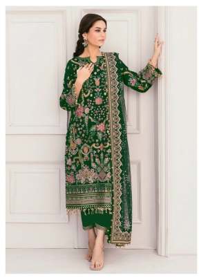 Beautiful Georgette With Sequence Embroidery Work Designer Pakistani Suit Green Color DN 153