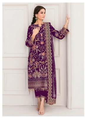 Beautiful Georgette With Sequence Embroidery Work Designer Pakistani Suit Purple Color DN 153