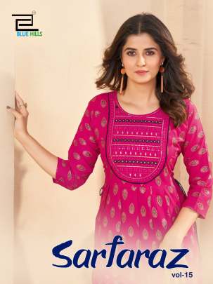 Blue Hills Sarfaraz Vol 15 Rayon Printed Kurti Collection