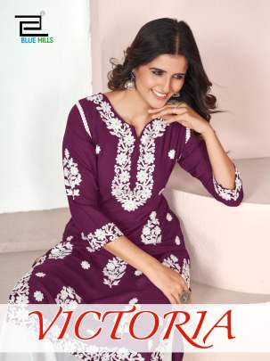 Blue Hills Victoria Rayon Fancy Kurti With Palazzo Collection