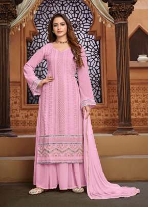 Cotton Villa Heavy Faux Georgette With Cotton Pink Color DN 1202