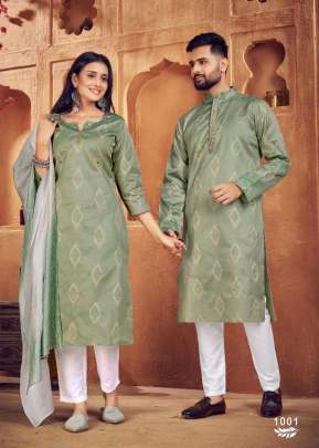 Couple Dream Vol 3 Heavy Jacquard Silk With Sequence Work Couple Collection  Pista Color DN 1001