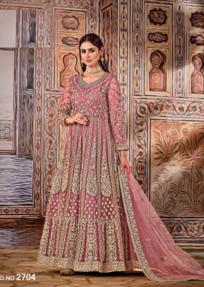 Dani Ananya Heavy Butterfly Net With Sequence Work Anarkali Suits Pink Color DN 2704