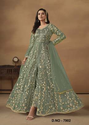 Dani Creation Twisha Aanaya Vol 179 Heavy Butterfly Net Green Tint Color DN 7902