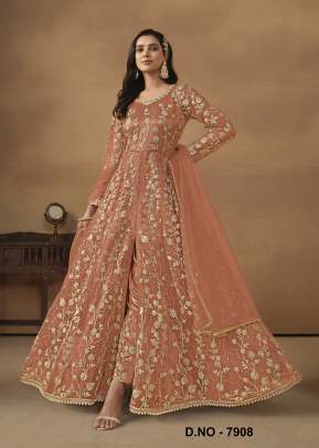 Dani Creation Twisha Aanaya Vol 179 Heavy Butterfly Net Peach Color DN 7908