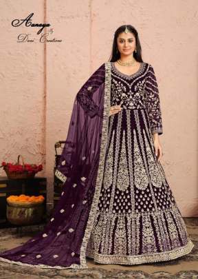 Dani Fashion Ananya Heavy Butterfly Net With Embroidery Work Anarkali Suit Wine Color DN 3001