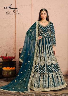 Dani Fashion Ananya Heavy Butterfly Net With Embroidery Work Anarkali Suit Rama Color DN 3003